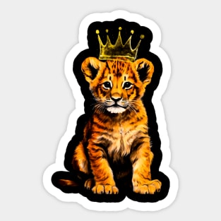 Crayon Lion Cub With Crown #2 Sticker